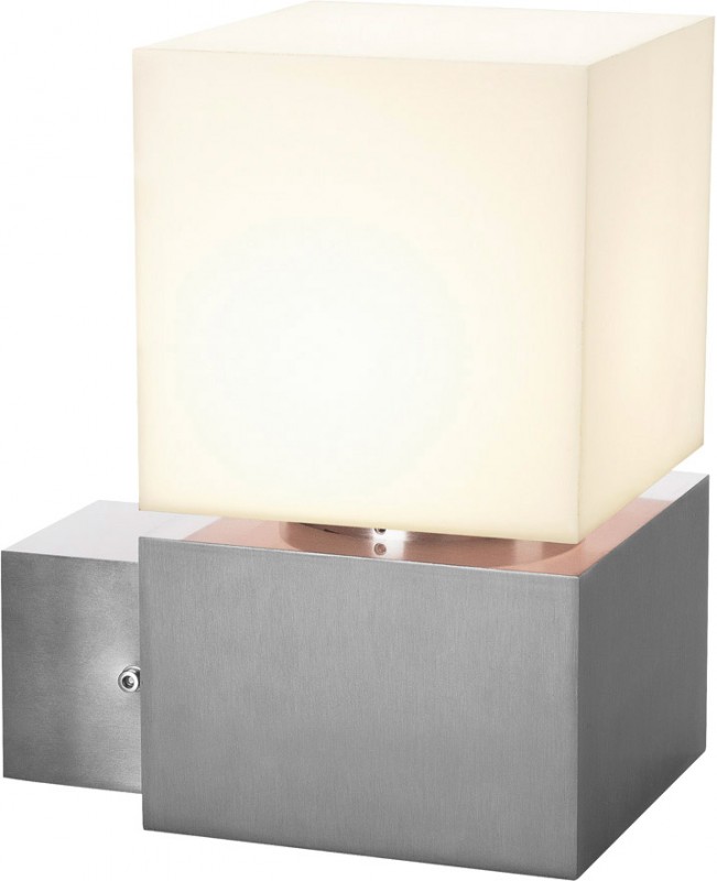 SLV SQUARE, applique extérieure, inox, E27, 20W max, IP44, inox 304 tendance